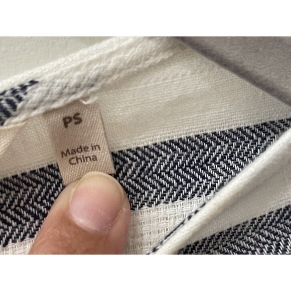 Soft Surroundings Size PS Navy Striped Linen Blend Dress Coastal grandma… - Picture 7 of 7